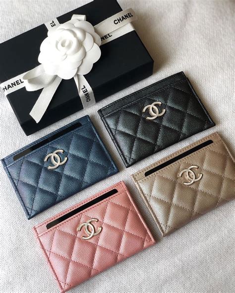 chanel white card holder|chanel card holder women.